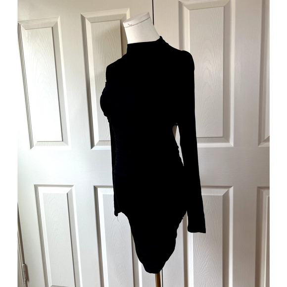 Naked Wardrobe Ruched Bodycon Open BackMini Dress Size Small Black - Picture 5 of 7